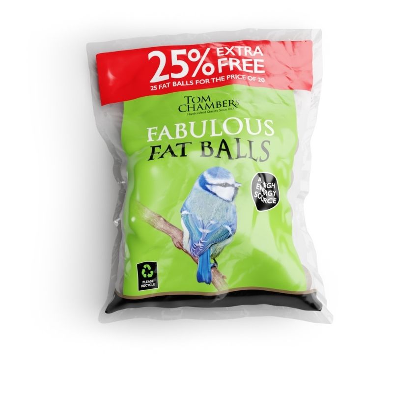 Tom Chambers Fat Balls Bird Food - Refill Bag 25 Pack - BFB525